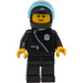 LEGO Polizei mit Schwarz Zipper Jacke und Schwarz Helm Minifigur