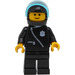 LEGO Police with Black Zipper Jacket and Black Helmet Minifigure