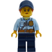 LEGO Polizei Woman mit Deckel, Pferdeschwanz und Smirk Minifigur