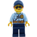 LEGO Politie Woman met Pet, Paardenstaart en Sunglasses minifiguur