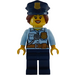 LEGO Police Woman with Hat, Hair in Bun and Open Smile Minifigure