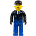 LEGO Policeman with Black Jacket and Black Cap Minifigure