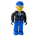 LEGO Policeman with Black Jacket and Blue Cap Minifigure
