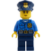 LEGO Policeman with Dark Blue Police Hat with Golden Badge Minifigure