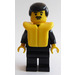 LEGO Policeman mit Suit, Schwarz Haar und Lifejacket Minifigur