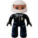 LEGO Policeman with White Helmet, Black Arms Duplo Figure with Black Hands