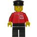 LEGO Post Office Worker med Sort Hat Minifigur