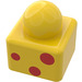 LEGO Primo Brick 1 x 1 with Duplo Bunny Logo and 3 red spots on opposite sides (31000)