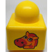 LEGO Primo Brick 1 x 1 with horse head and letter &quot;A&quot; on opposite sides (31000 / 49050)