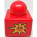LEGO Primo Brick 1 x 1 with smiling Sun and n° 1 on opposite sides (31000)