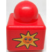 LEGO Primo Brick 1 x 1 with smiling Sun and n° 1 on opposite sides (31000 / 49044)