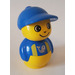 LEGO Primo Figure, Boy Geel Basis, Blauw Top met Geel Suspenders Primo-figuur