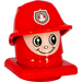 LEGO Primo Fireman Kopf mit Helm Zahl