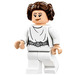 LEGO Prinzessin Leia mit Weiß Outfit mit Detailed Gürtel (Crooked Smile / Stirnrunzeln) Minifigur