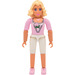LEGO Princess Rosaline with Pink Top with V-Collar and Rose Pattern and White Shorts Minifigure