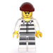 LEGO Prisoner 50380 met Dark Rood Gebreid Pet minifiguur