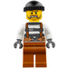 LEGO Prisoner met Harness, Dark Oranje Poten en Zwart Gebreid Pet minifiguur