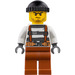 LEGO Prisoner with Stubble, Belt, Suspenders and Dark Orange Legs Minifigure