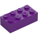 LEGO Purple Brick 2 x 4 (3001)