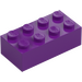 LEGO Purple Brick 2 x 4 (3001 / 3556)