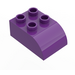 LEGO Lila Duplo Backstein 2 x 3 mit Gebogenes Oberteil (2302)