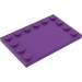 LEGO Purple Tile 4 x 6 with Studs on 3 Edges (6180)