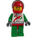 LEGO Race Car Driver with raised smile and black dimple Minifigure