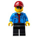 LEGO Race Official met Rood Pet en Zonnebril Minifiguur