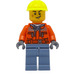 LEGO Rail Worker with Yellow Construction Hat Minifigure