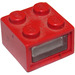 LEGO Rood 4.5V Licht Steen met Clear Lens 2 pluggaten