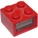 LEGO Rood 4.5V Light Steen met Clear Lens 2 pluggaten