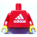 LEGO rot Adidas Football Torso mit Adidas Logo auf Vorderseite und Schwarz Number auf Der Rücken (973)