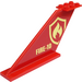 LEGO Red Aircraft Tail 12 x 2 x 5 with Fire Logo and &#039;FIRE-10&#039; on Both Sides Sticker (18988)