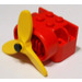 LEGO Rood Airplane Motor Blok met Propellor