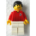 LEGO rouge et blanc Team Player avec Number 9 sur De Affronter et Retour Figurine