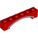 LEGO rot Bogen 1 x 6 mit Weiß Line Erhöhter Bogen (92950 / 103627)
