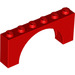 LEGO Red Arch 1 x 6 x 2 Thin Top without Reinforced Underside (12939)