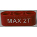 LEGO Rood Balk 3 met &#039;MAX 2T&#039; Sticker (32523)