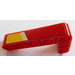 LEGO Red Beam 3 x 5 Bent 90 degrees, 3 and 5 Holes with Yellow and silver stripes (left) Sticker (32526)