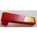 LEGO Red Beam 3 x 5 Bent 90 degrees, 3 and 5 Holes with Yellow and silver stripes (right) Sticker (32526)
