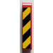 LEGO Rood Balk 5 met Zwart en Geel Danger Strepen (Model Rechts) Sticker (32316)