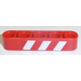 LEGO Red Beam 5 with Red and White Danger Stripes, Corner Red (Left) Sticker (32316)