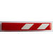 LEGO Red Beam 7 with Red and White Danger Stripes (Left) Sticker (32524)