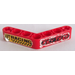LEGO Red Beam Bent 53 Degrees, 4 and 4 Holes with &#039;KEY TEXS&#039; and &#039;RACING&#039; Sticker (32348)