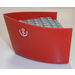 LEGO Red Boat Section Bow 5 x 6 x 3 &amp; 1/3 with Gray Deck with Anchor on both Sides Sticker