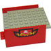 LEGO rouge Boat Section Middle 6 x 8 x 3 &amp; 1/3 avec grise Deck avec &#039;Feu&#039; logo (Both Sides) Autocollant