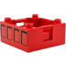 LEGO Red Box with Handle 4 x 4 x 1.5 with Four rectangles (47423 / 52421)