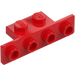 LEGO Red Bracket 1 x 2 - 1 x 4 with Rounded Corners and Square Corners (28802)