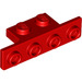 LEGO rouge Support 1 x 2 - 1 x 4 avec coins arrondis et coins carrés (28802)