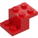 LEGO Rood Beugel 2 x 3 met Plaat en Step zonder noppenhouder aan de onderzijde (18671)